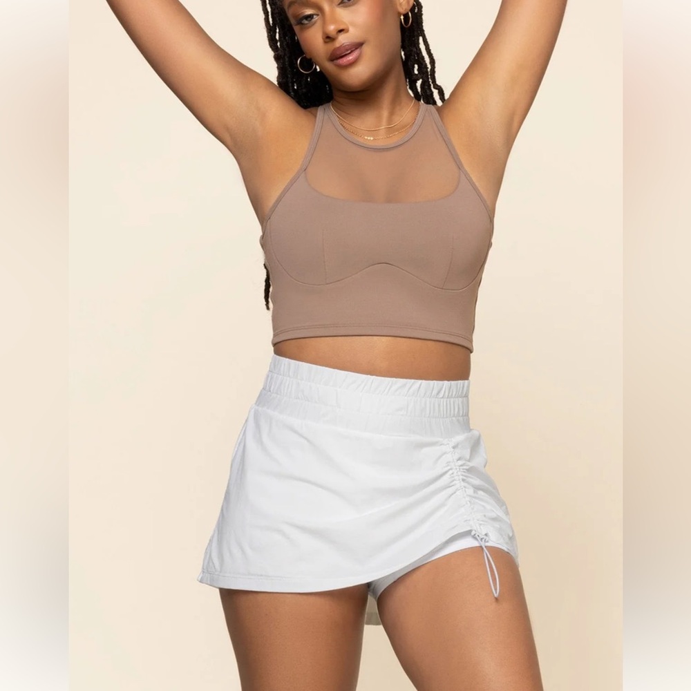 POPFLEX White Skort with Side Drawstring